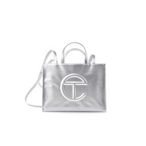 Telfar Medium Shopper Bag Silver New